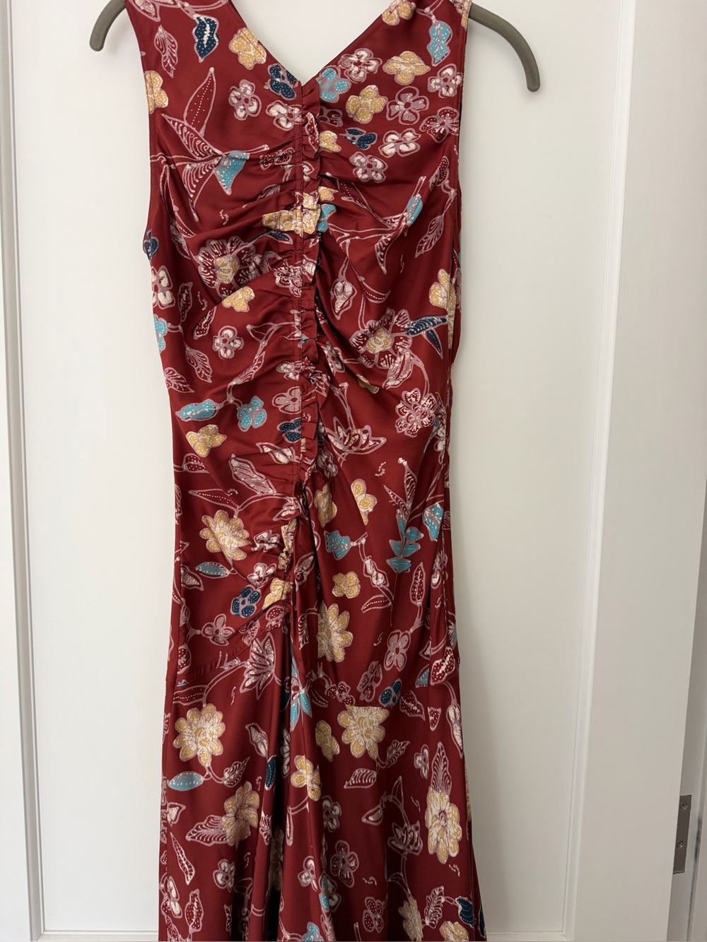 Ulla Johnson Silk Floral V-Neck Evening Gown- Size 4 - Picture 7 of 9